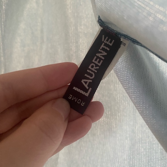 Vintage Laurente Rome Kemington Express Blue Polyester Skirt with Buttons 18 - Picture 4 of 5